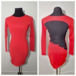 Geebin Flores Rosa Red Dress